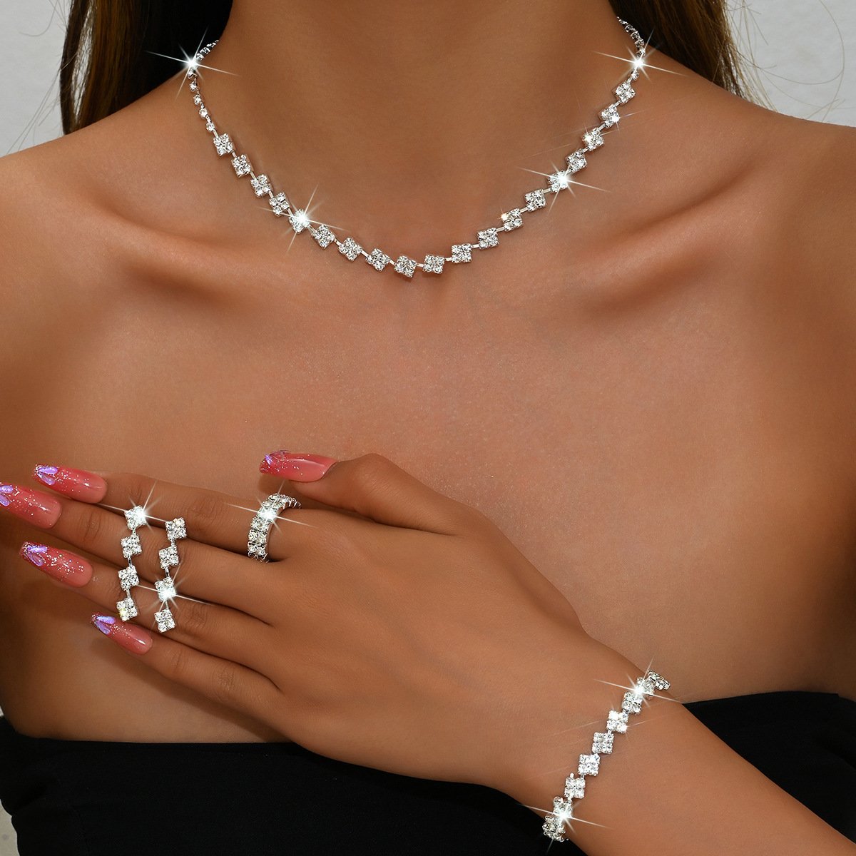 Geometric Evening Jewelry Set for Women