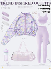 Lavender Women's 3-Piece Yoga Set