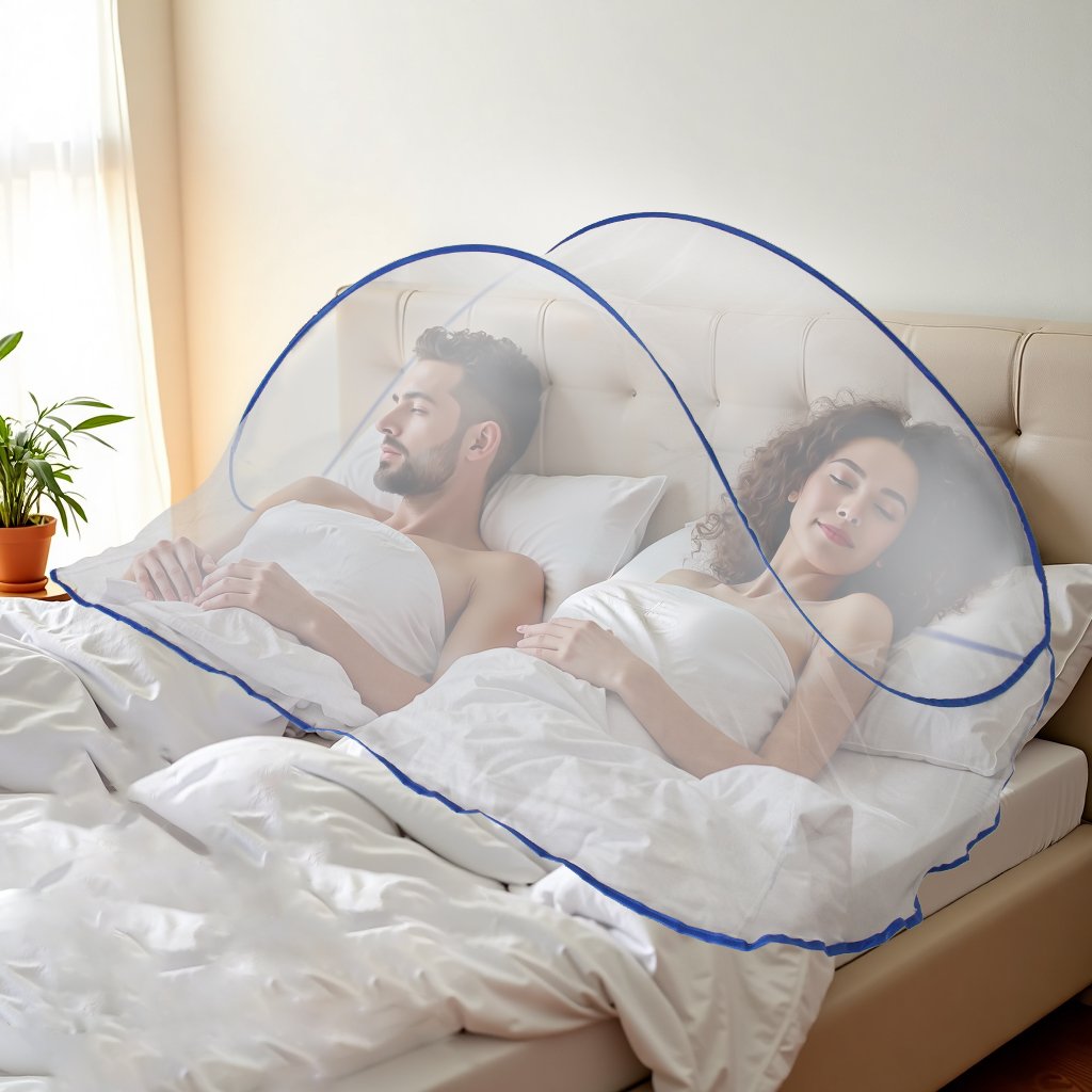 Portable Mosquito Net for Head, Foldable Insect Net for Travel and Home Use