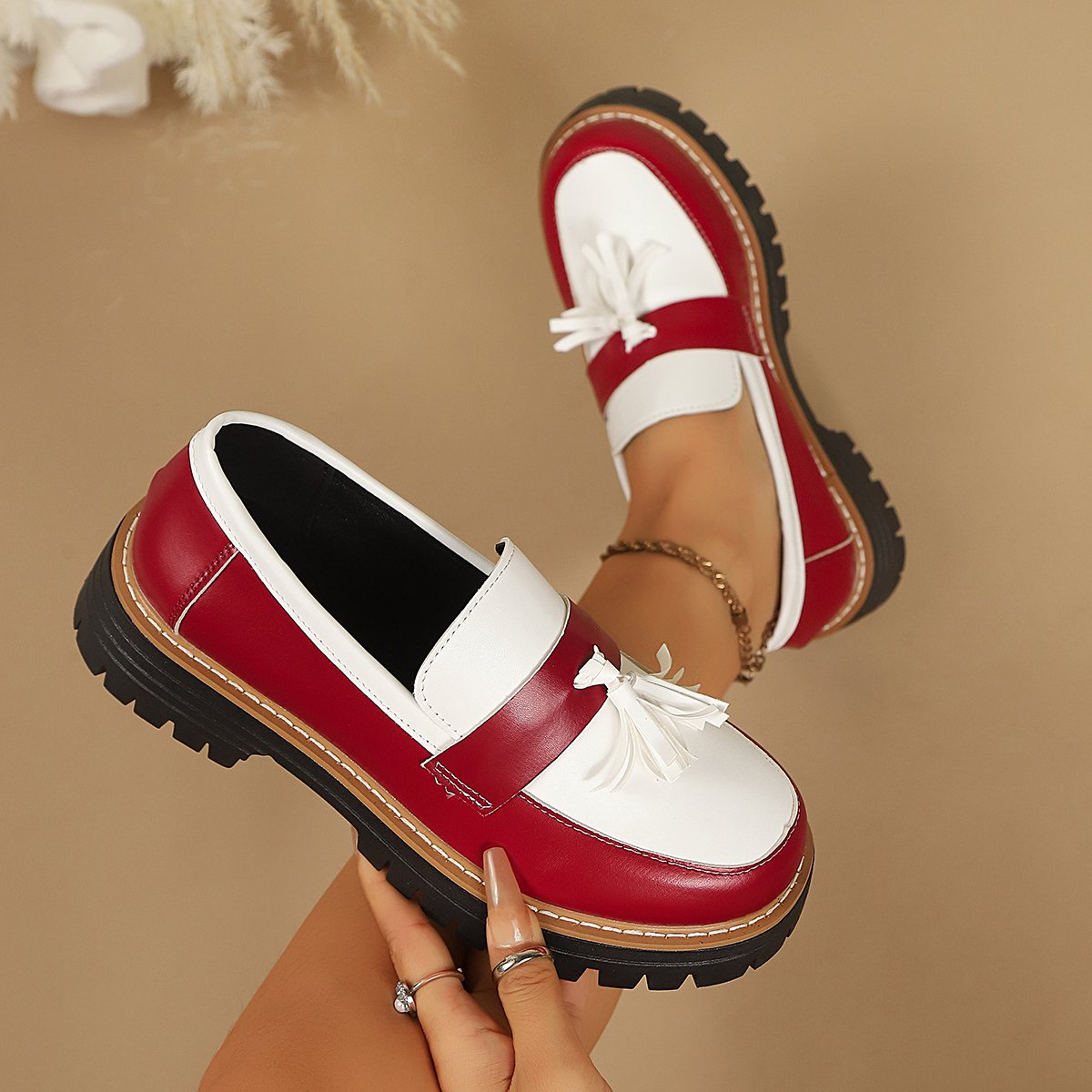 Vintage Plus Size Bow Loafers for Women, European Style, Low Heel Dress Flats
