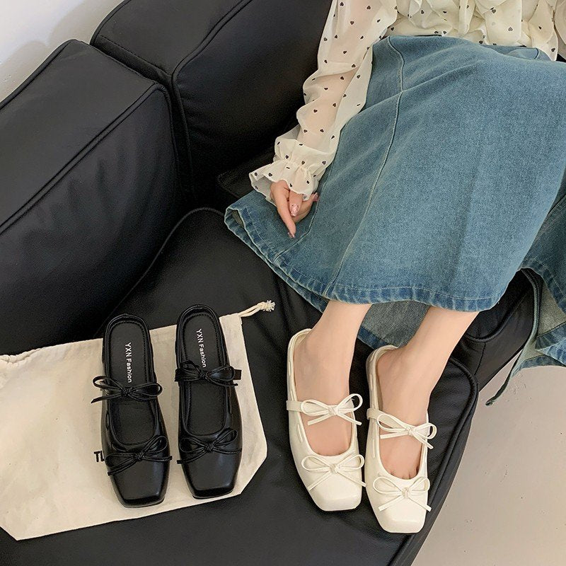 Soft Sole Outdoor Mules for Women - Polka Dot Flats