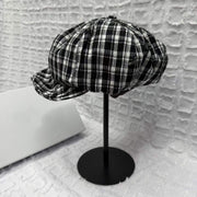 Retro Soft-brim Checkered Newsboy Hat for Women