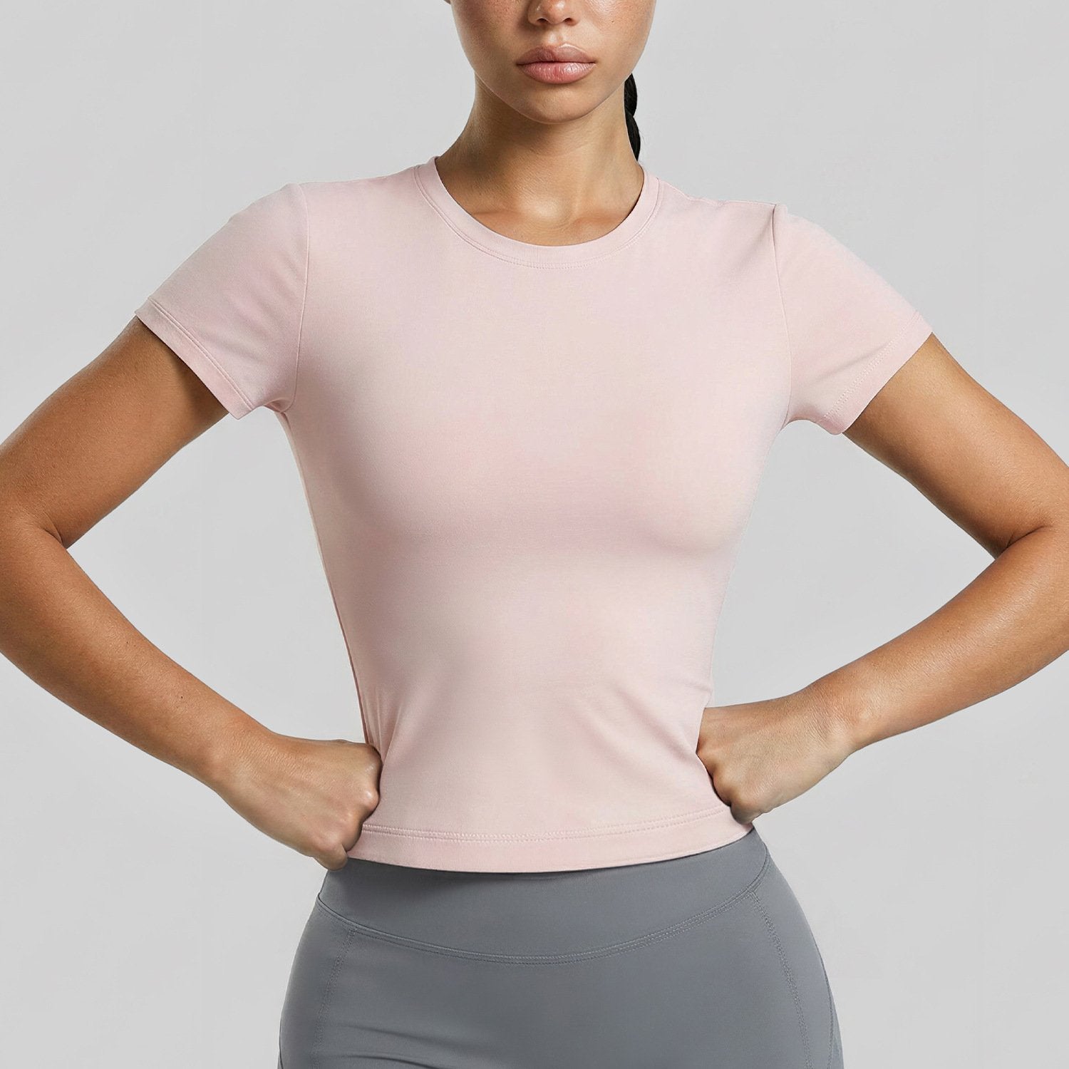 Women's Yoga Top, Quick-Drying Fitness Shirt, Slimming Look, Breathable Sports T-Shirt