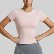Women's Yoga Top, Quick-Drying Fitness Shirt, Slimming Look, Breathable Sports T-Shirt