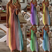 Summer Women's Long Skirt Slim-fit Colorful Suspender Skirt Gradient New Printed Women's Clothing Dress