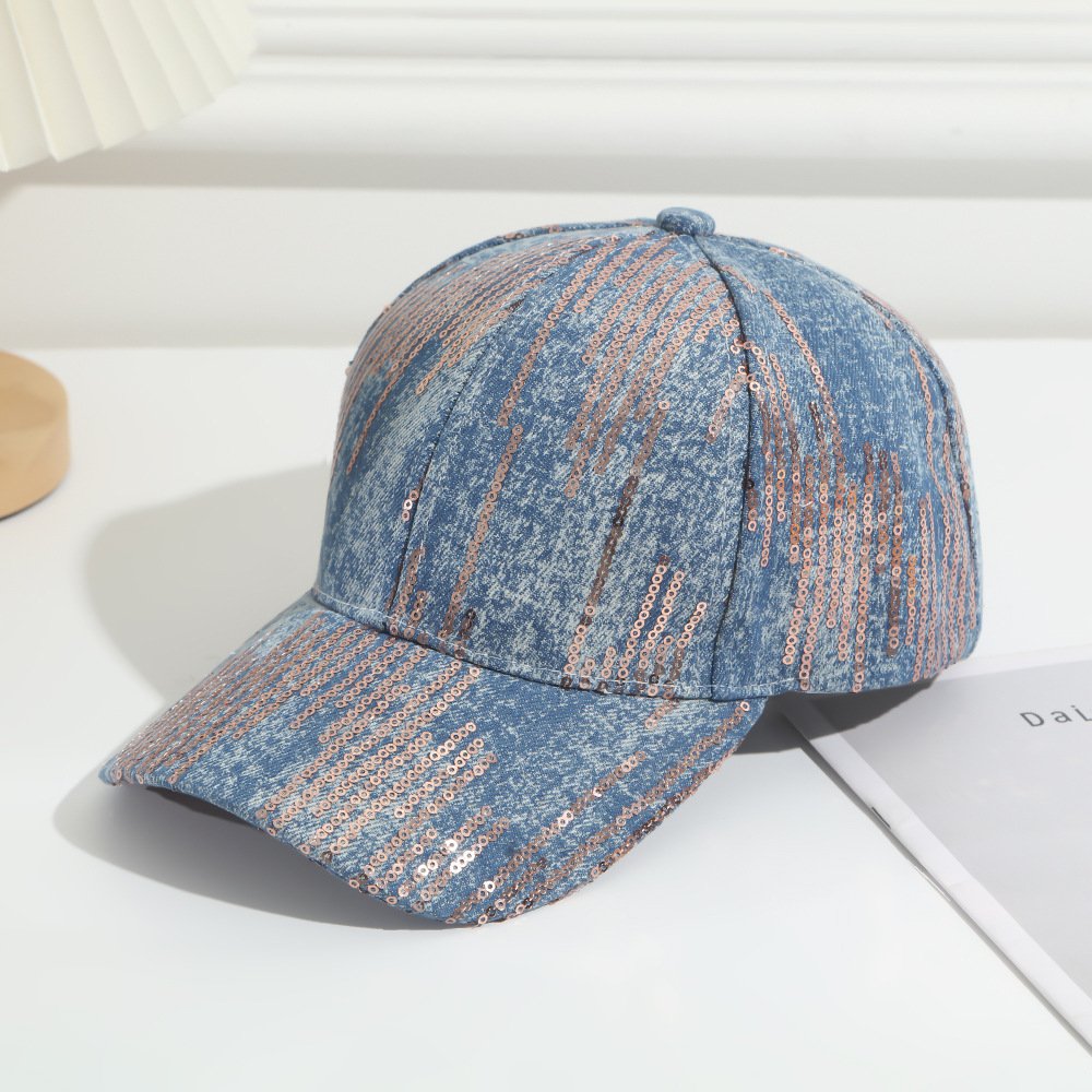 Women's Sequin Denim Baseball Cap