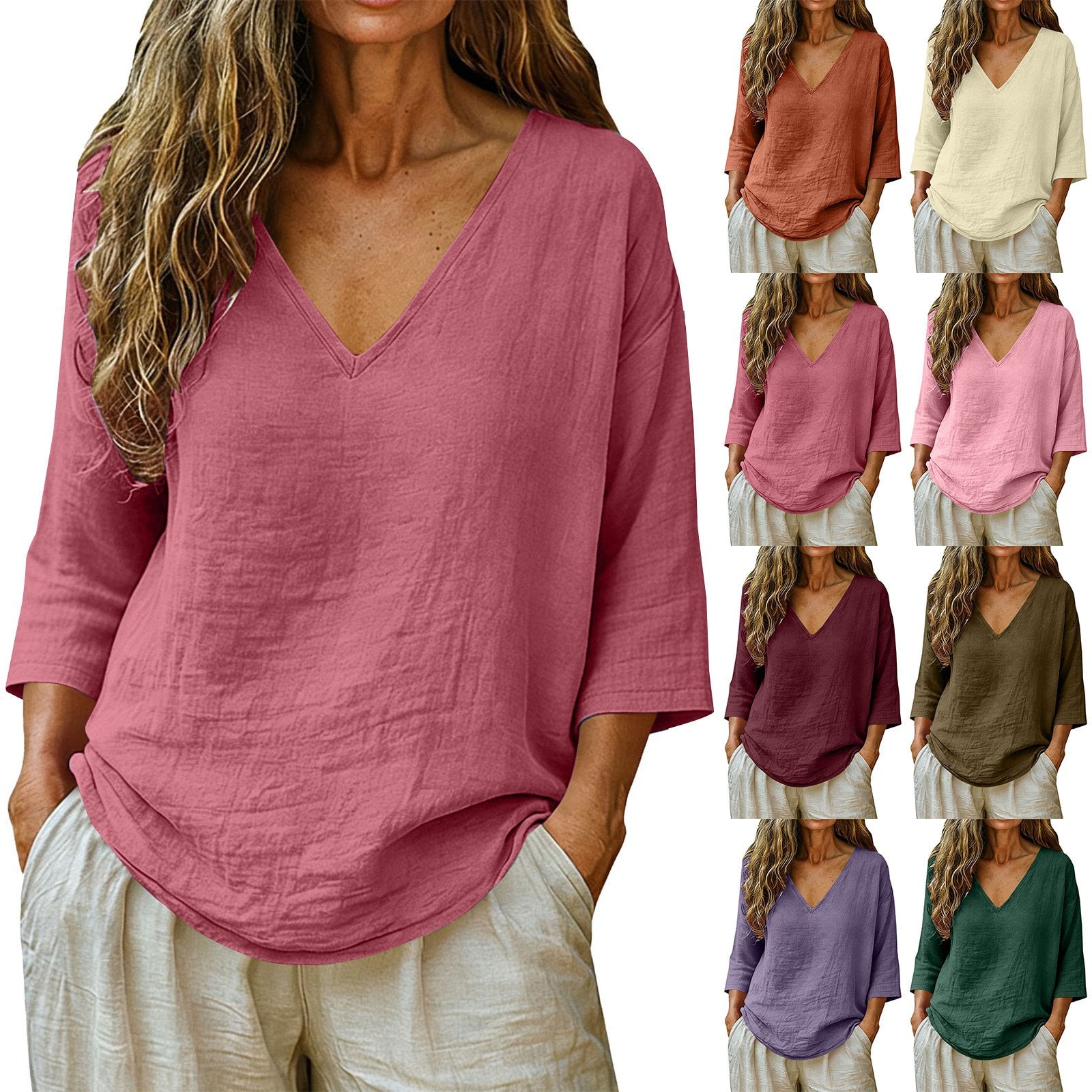 Casual V-Neck Long Sleeve Top for Women
