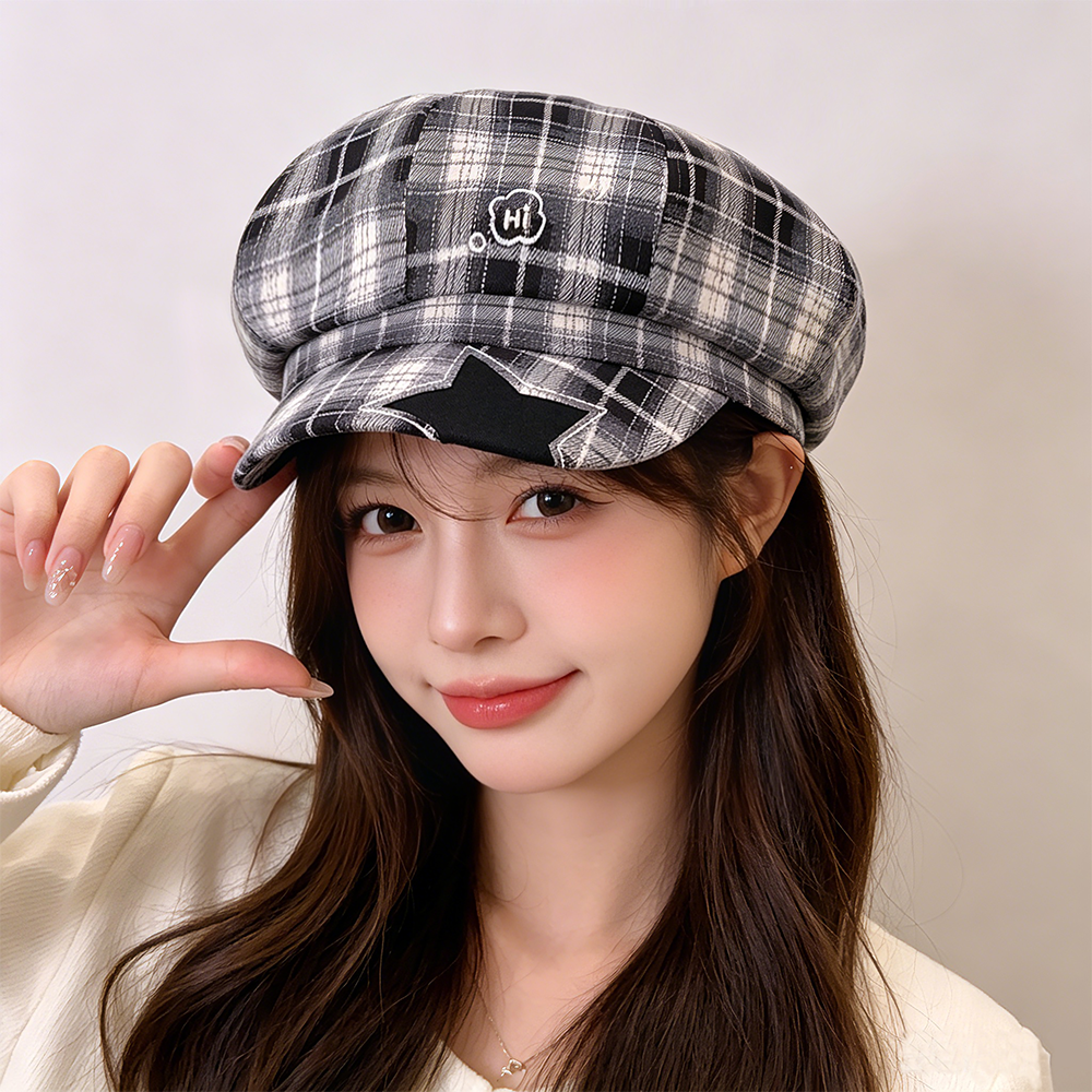 Academic Style Octagonal Newsboy Cap