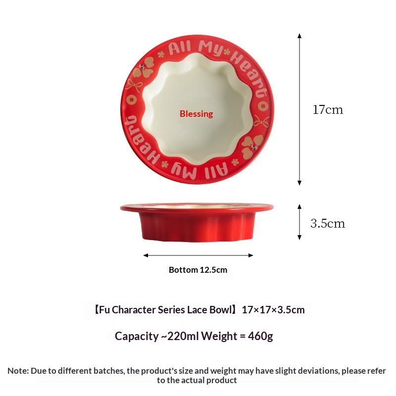 Lacy Ceramic Anti-Spill Pet Bowl