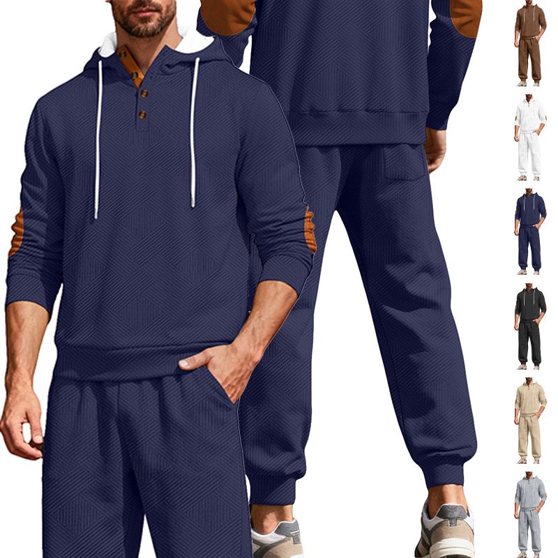 Men's Faux Leather Hoodie & Pants Set