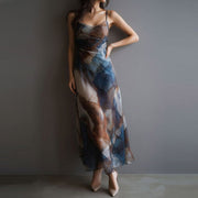 2026 European and American Cross-border Independent Foreign Trade Website Mesh Bodycon Dress Beach Casual Vacation Dress Strapless Women's Long Dress