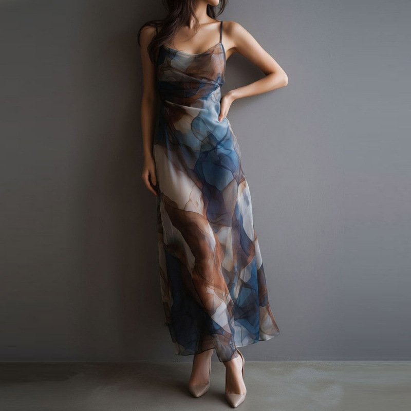 2026 European and American Cross-border Independent Foreign Trade Website Mesh Bodycon Dress Beach Casual Vacation Dress Strapless Women's Long Dress