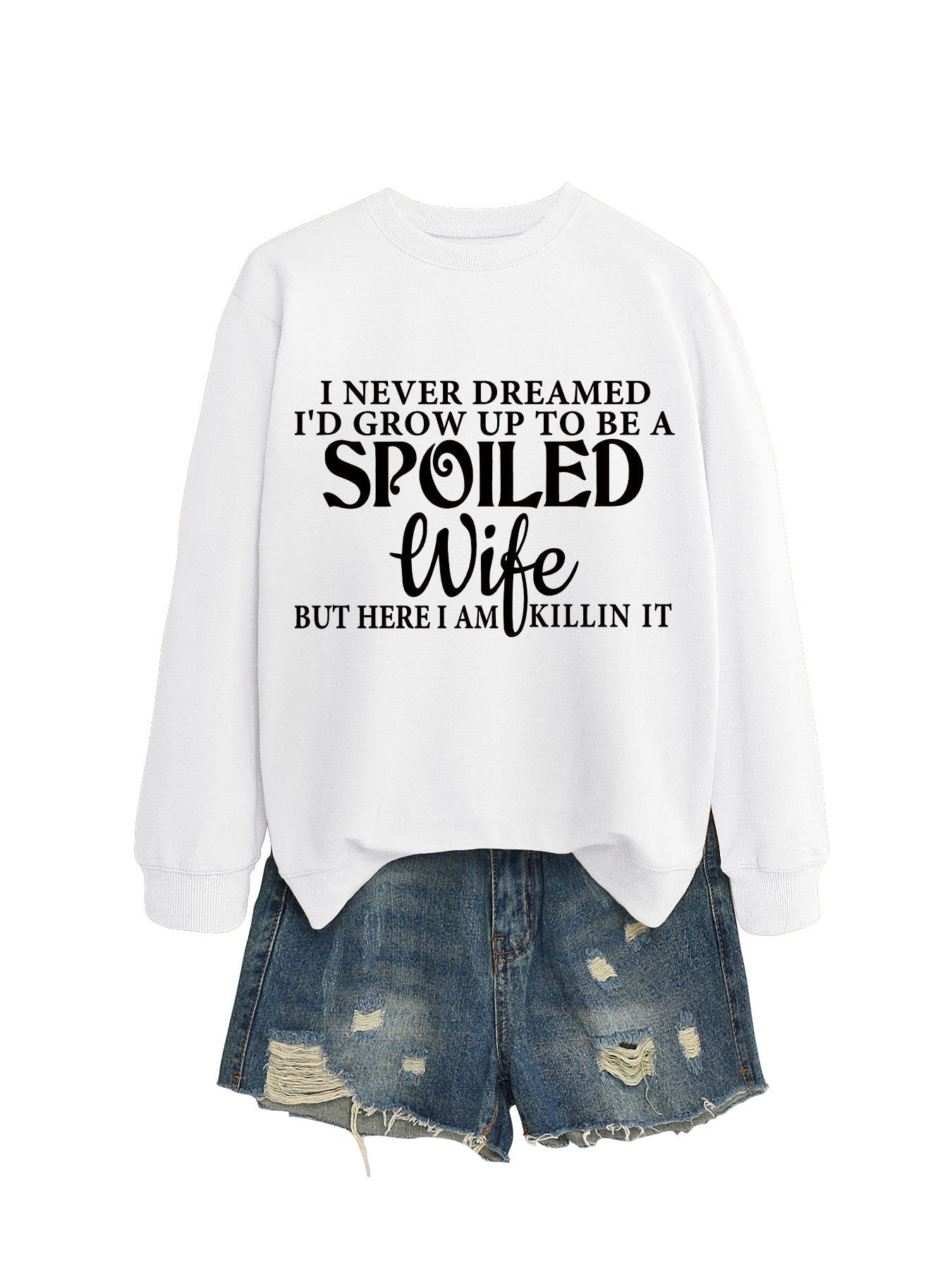 Women's Letter Print Crew Neck Casual Sweatshirt