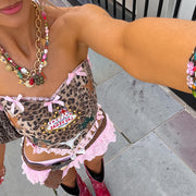 Backless Leopard Print Tank Top with Bow – Slim Fit, Fresh & Sweet