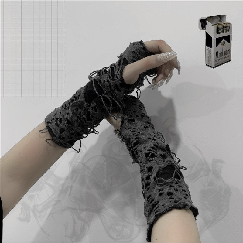 Dark Punk Sleeve Gloves for Women