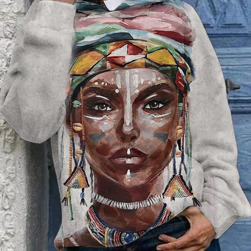 Women's Loose Casual Sports Pullover 3D Print Sweatshirt