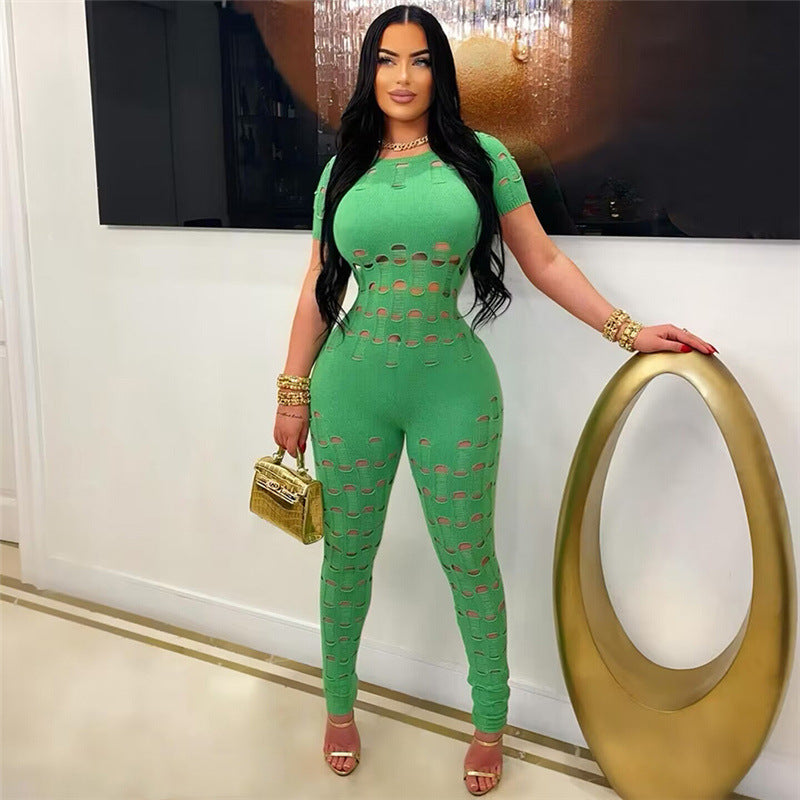 Women's Backless Hollowed-Out Slim Fit Bodysuit