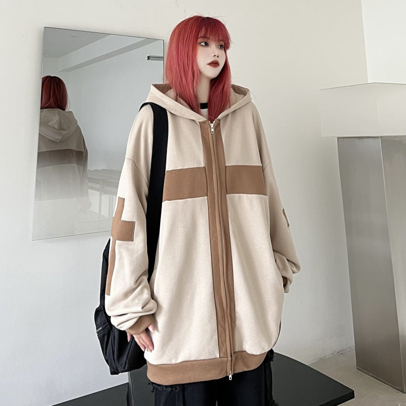 Retro Oversized Couple's Hooded Sweatshirt