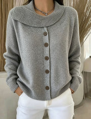 Knitted Cardigan with Buttons Womens Sweater Jacket