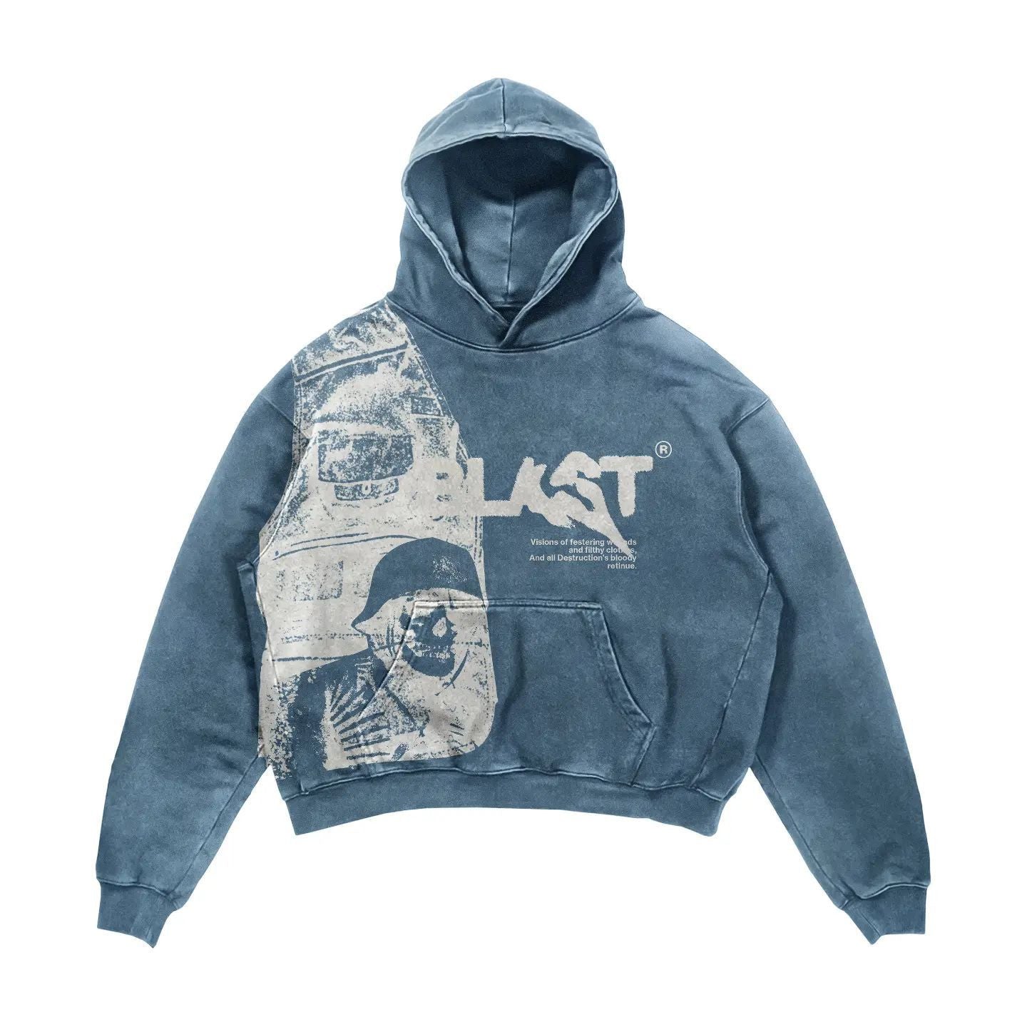 Gothic Patchwork Oversized Pullover Hoodie