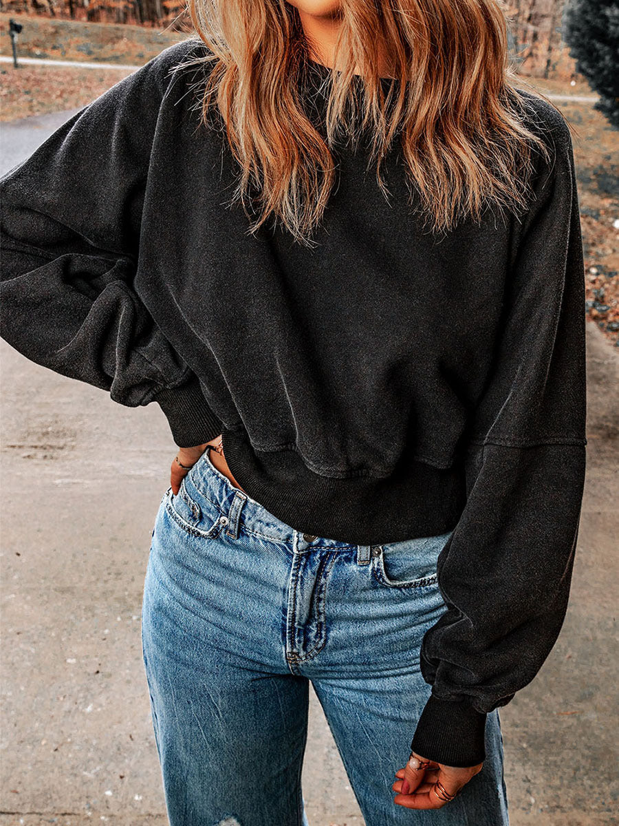 Chic Backless Solid Color Long-Sleeve Women's Sweater