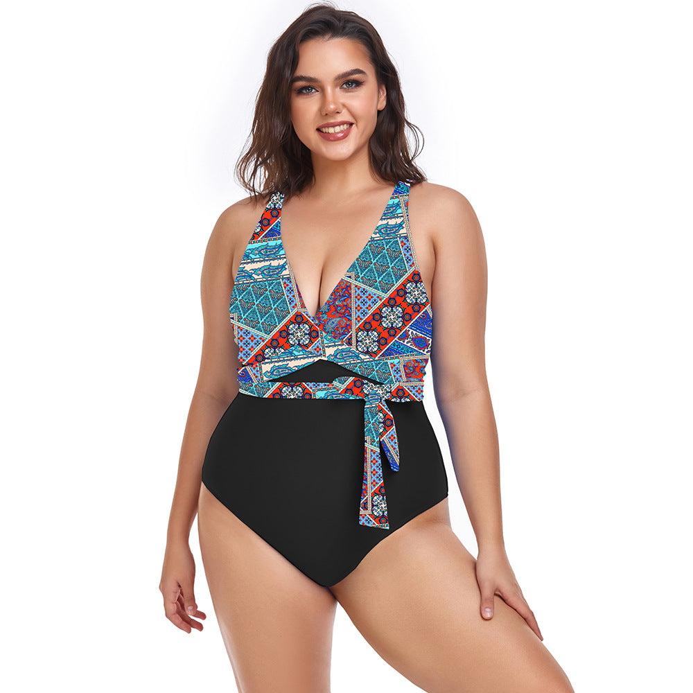 Women's Printed One-Piece Sports Swimsuit