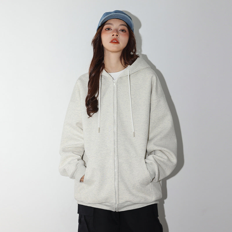Casual Unisex Cotton Cardigan Pocket Hoodie Outerwear
