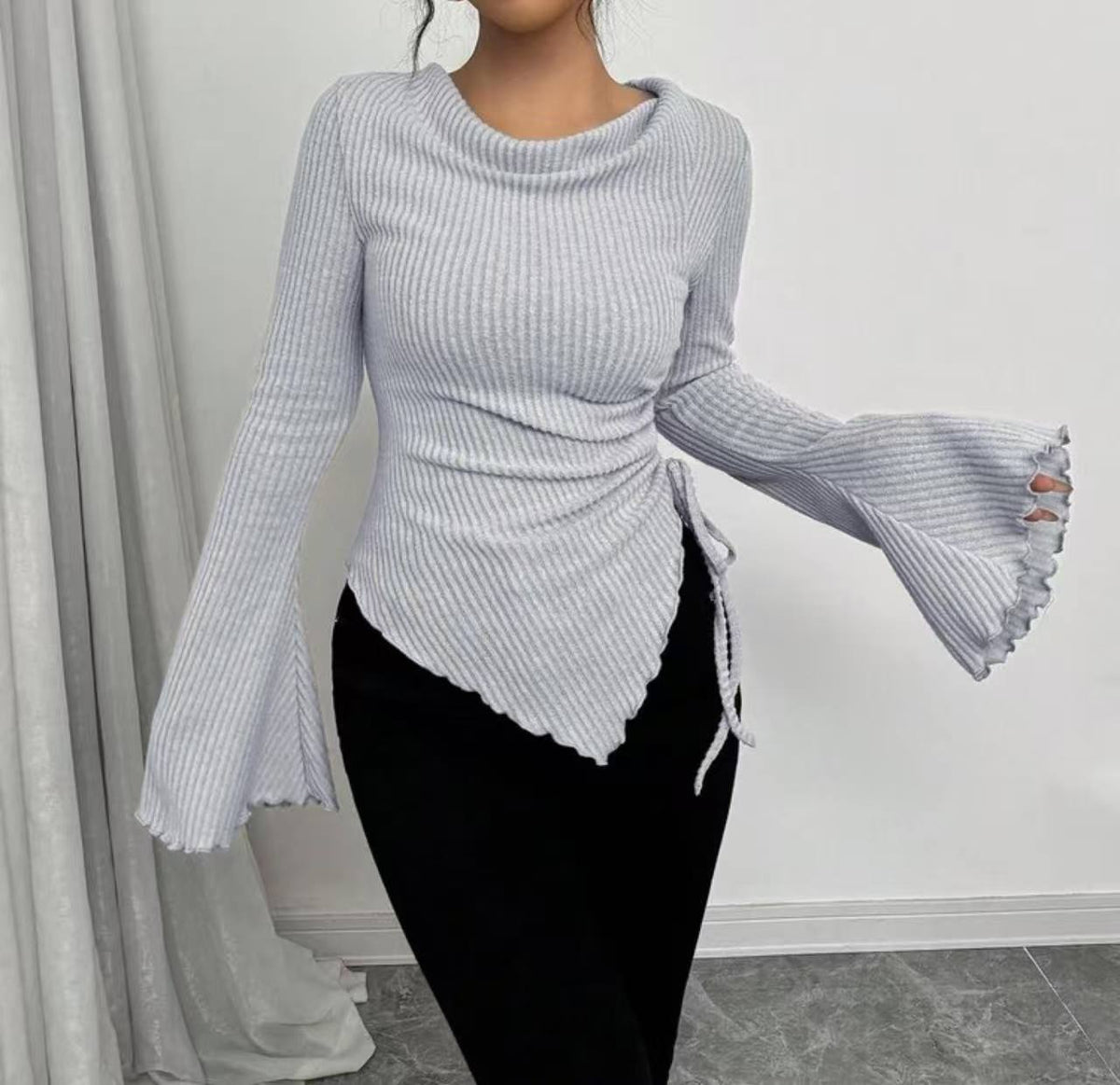 Design Sense Rope Slim Pullover Women