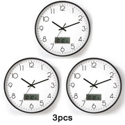 [Modern Digital Wall Clock] 1/2/3pcs Modern Black and White Digital Wall Clock | 12-inch Silent Quartz Movement with Calendar, Artistic Home Decoration for Living Room, Kitchen, Bedroom, Office, Christmas Gift, Battery Not Included