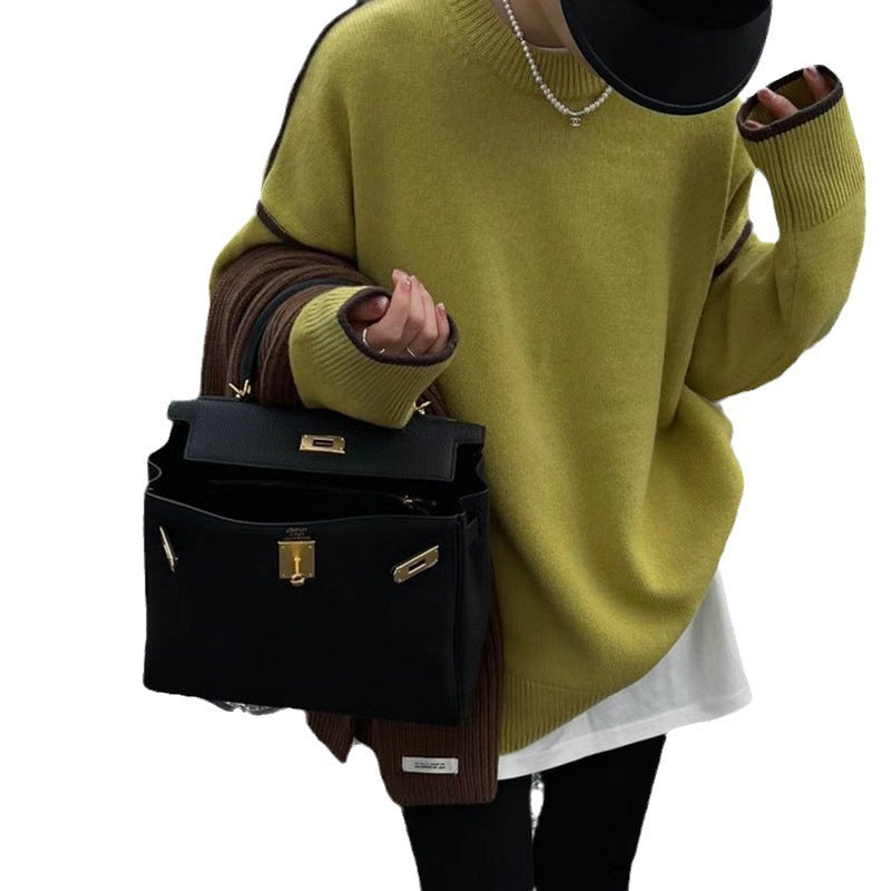 Autumn and Winter Korean Style Sweater Women's Artistic Retro