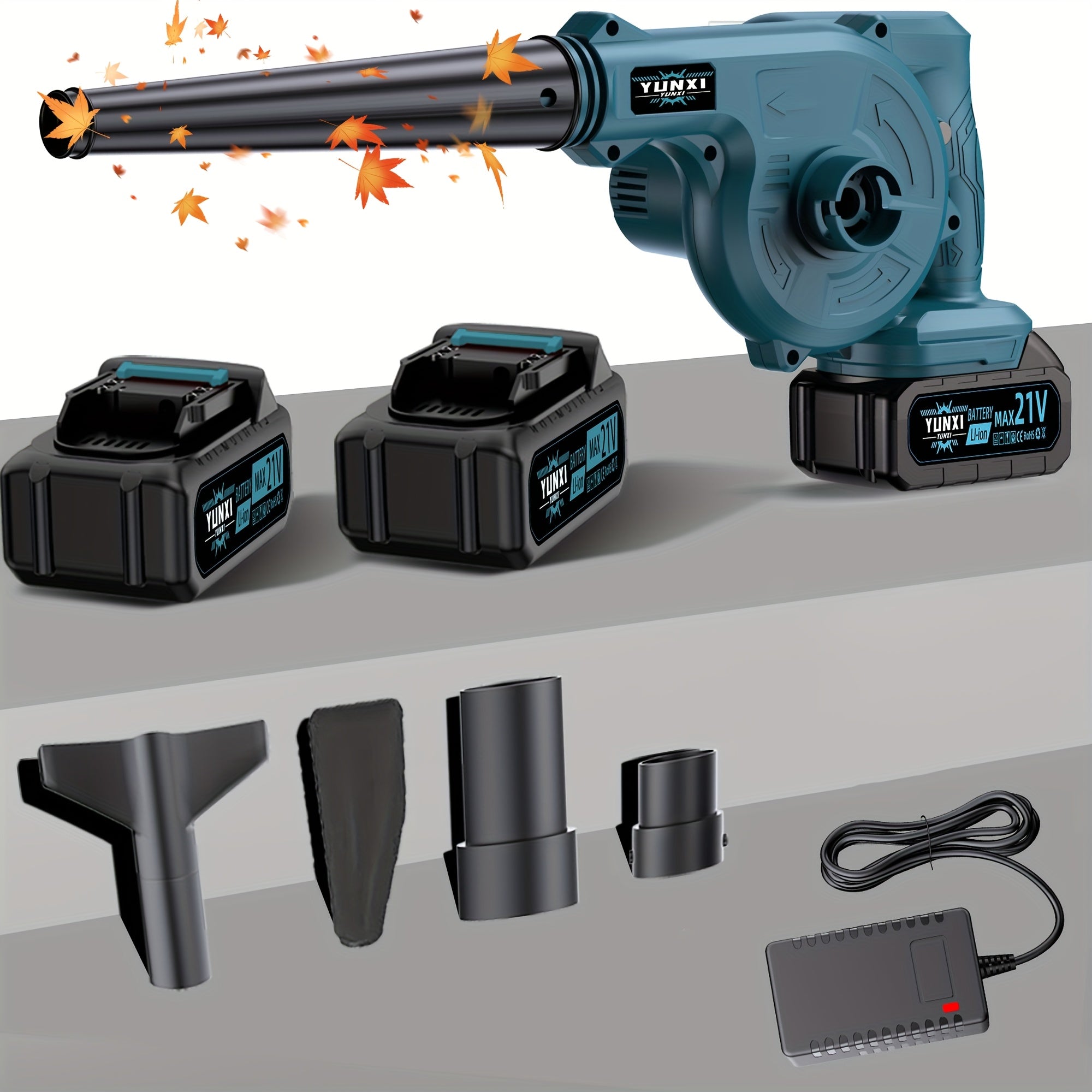 Cordless Brushless Leaf Blower & Handheld Vacuum - Heavy-Duty Lithium-Ion, Lightweight Portable Multi-Purpose Blower/Vacuum/Dust Collector for Lawn, Car, Driveway, - Compatible with Plug (No Required