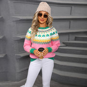 Vintage Green Pullover Women's Autumn and Winter Christmas