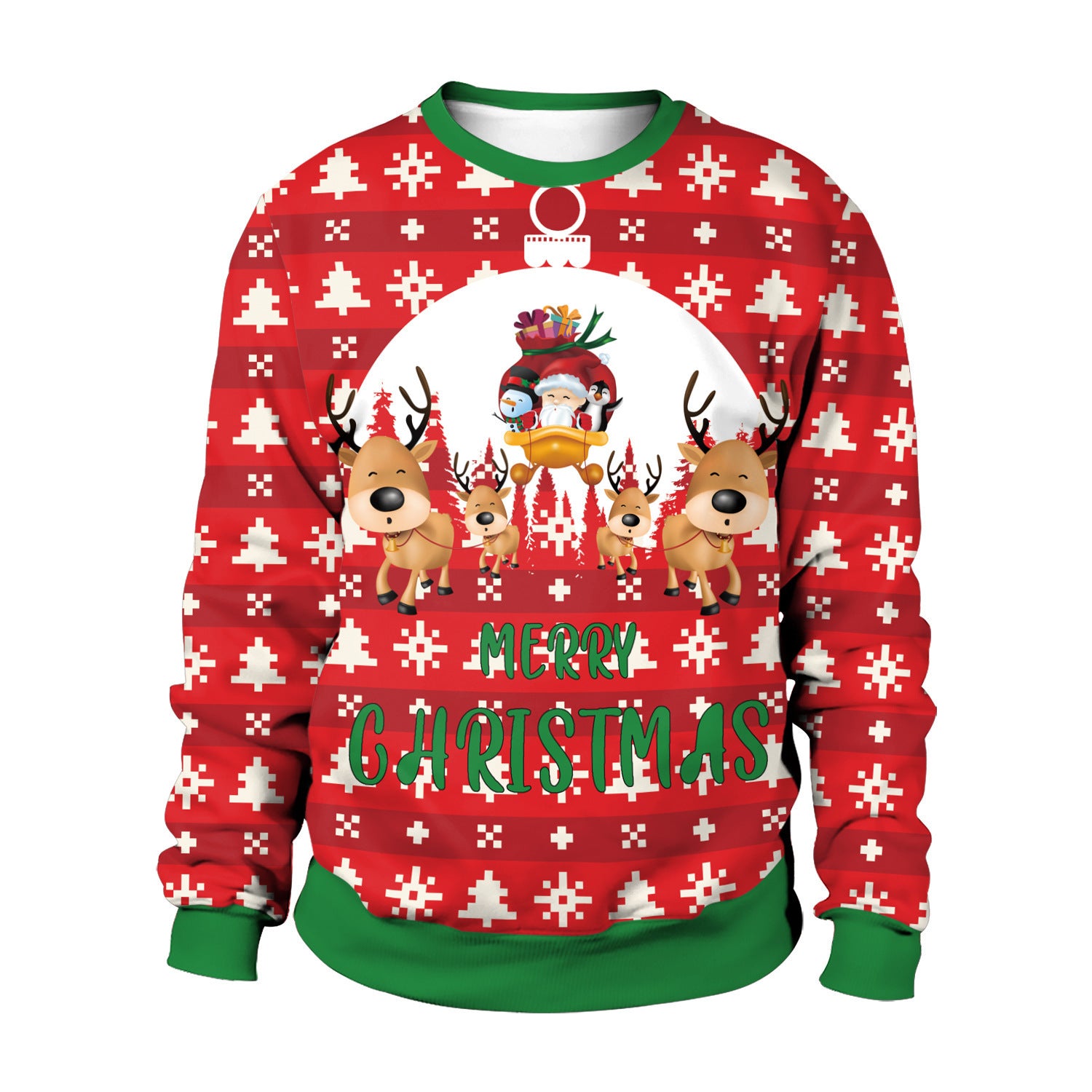 Festive 3D Christmas Couple Sweatshirt Holiday Matching Top