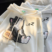 Cozy Flocked Ragdoll Couple's Hooded Sweater Jacket