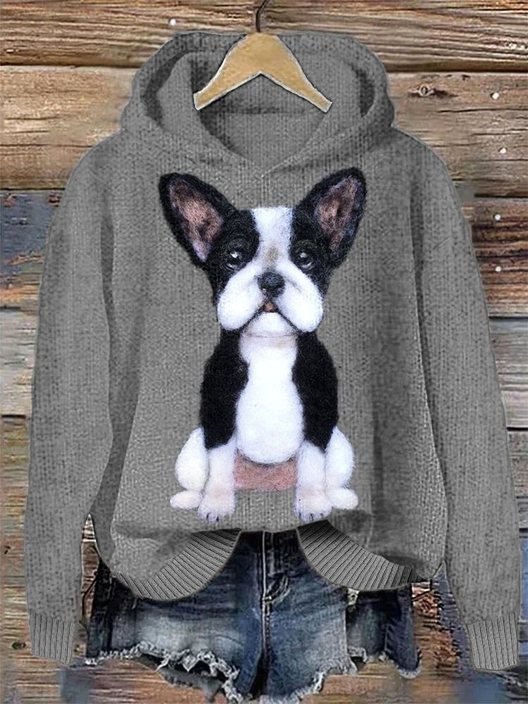 Cozy Animal Print Hooded Sweatshirt for Women