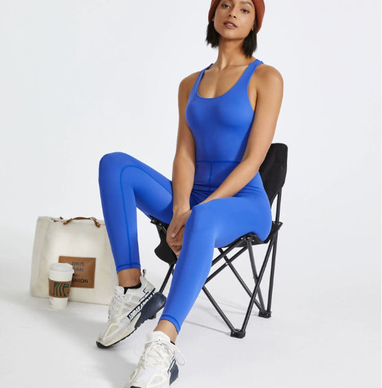 High-Stretch Seamless Yoga Bodysuit & Pants Set