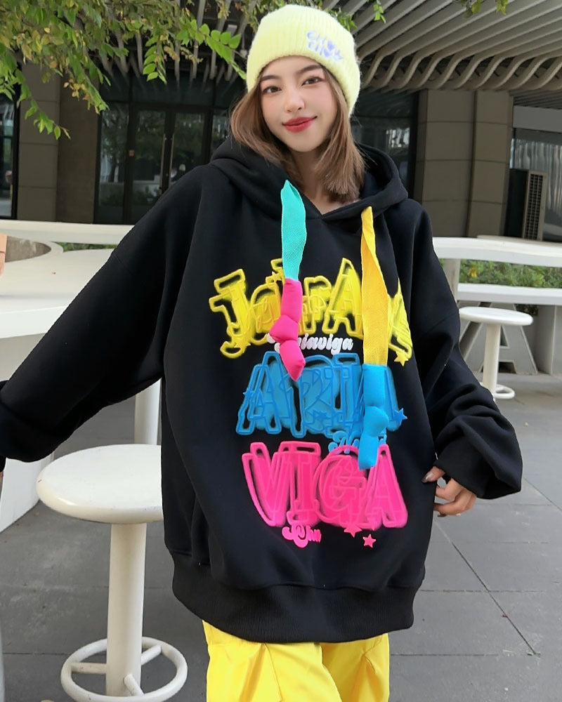 Cozy Velvet Padded Loose Casual Hoodie for Women