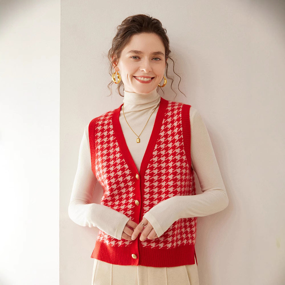 Cashmere Sleeveless Cardigan Vest – Ultra‑Soft, Layer‑Ready Style