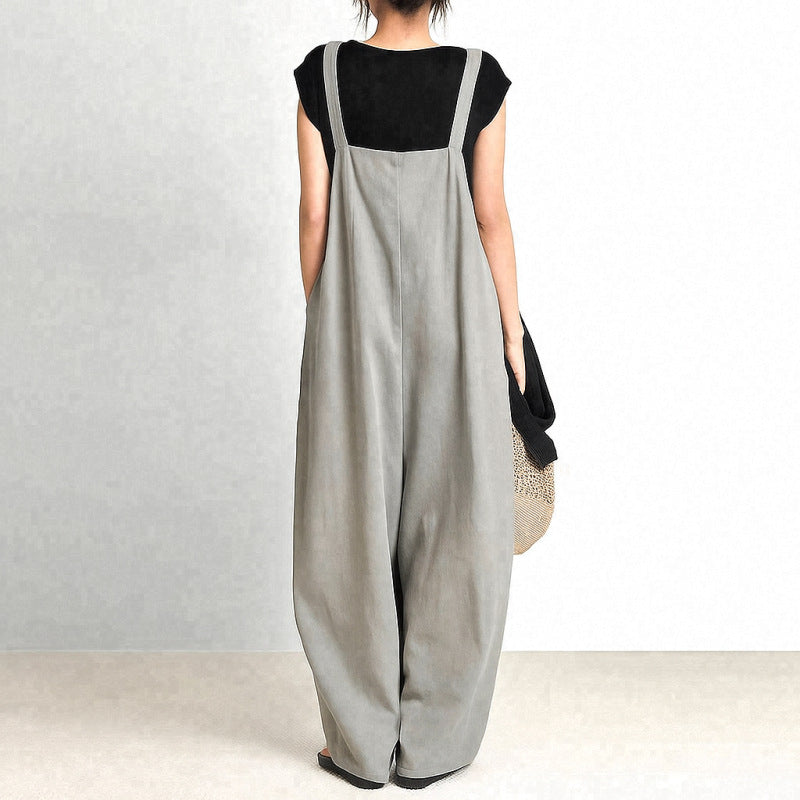 Japanese-Style High-Waist Wide-Leg Casual Overalls