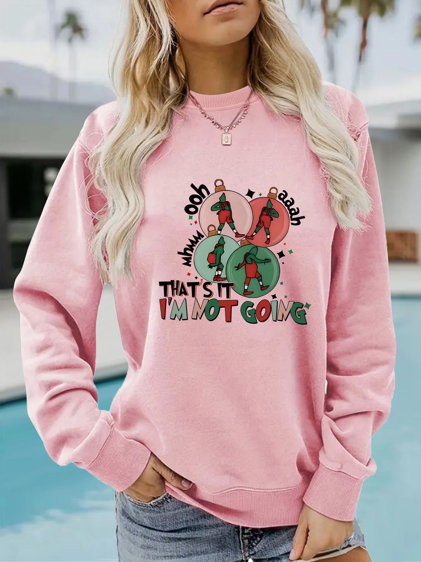 Cozy 'I'm Not Going' Printed Streetwear Casual Hoodie