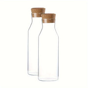 Set of 2 40 oz (1200 ml) Cork‑Sealed Borosilicate Glass Milk Jugs – Ideal for Milk, Drinks, Beer and Party Use