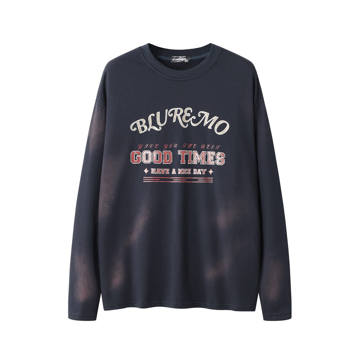 Gold Print Dark Wash Crew Neck Sweatshirt