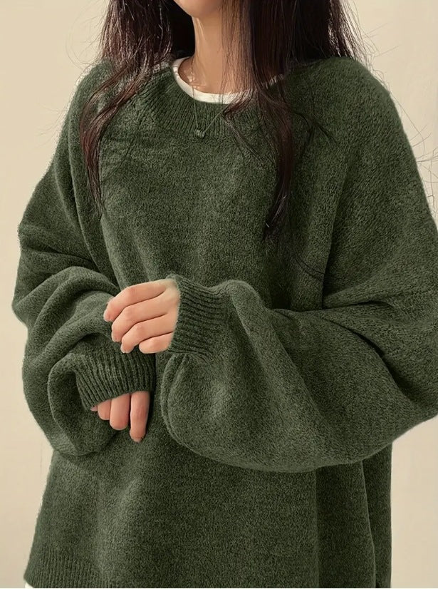 Idle Style Retro Crew Neck Pullover Sweater