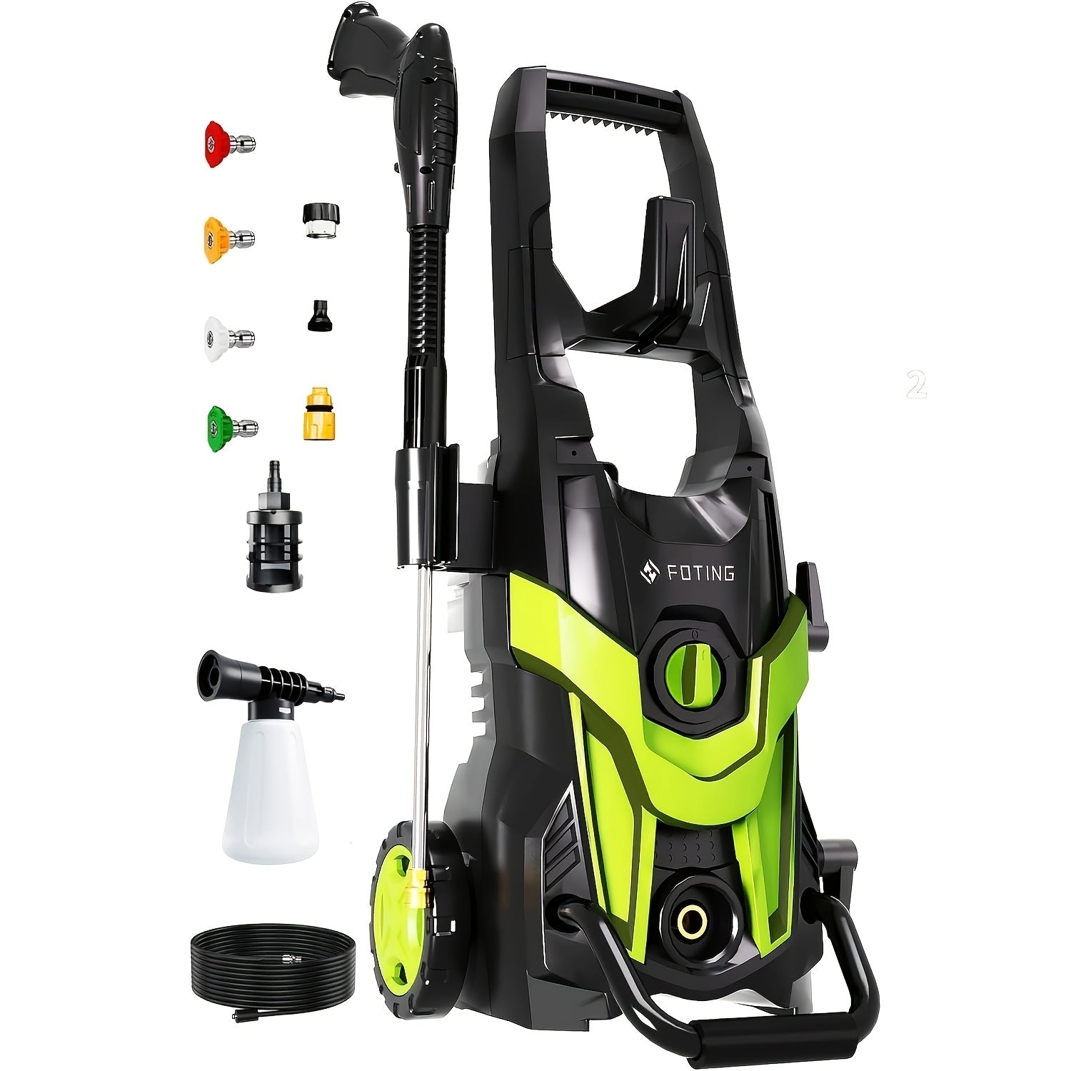 4800 PSI Electric High-Pressure Washer with IPX5 Rating, 16.9 oz Foam Cannon, 6 Quick-Connect Nozzles, 35 ft Hose and Water Filter