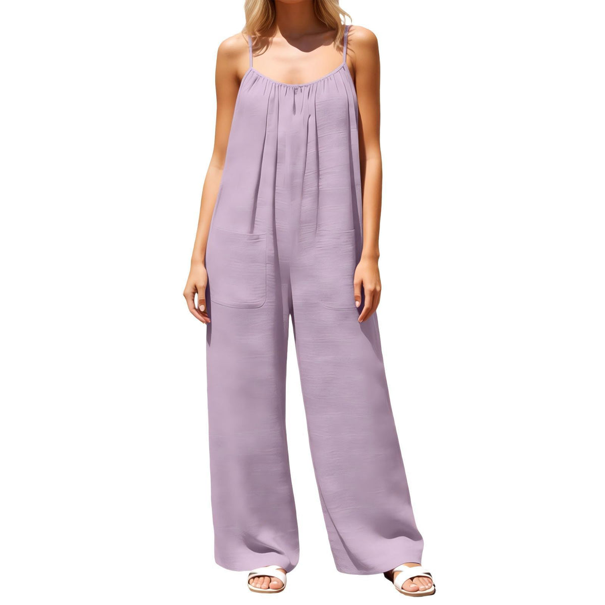 European And American-style Strap Wide-leg Jumpsuit Womens New Summer Style