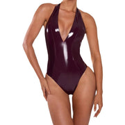 Sleek Faux Leather Backless Sexy Jumpsuit