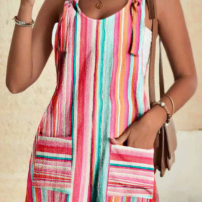 Women's Casual Fashion Solid Color Camisole Jumpsuit