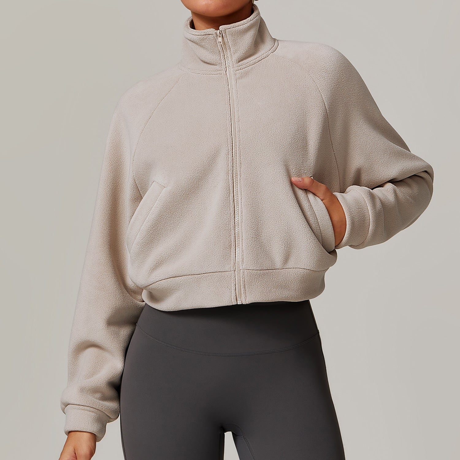Women's Stand Collar Warm Yoga Jacket