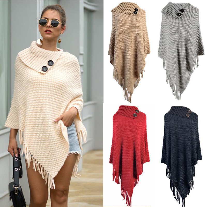 Tassel Cape Shawl for Women - 5 Layered Style
