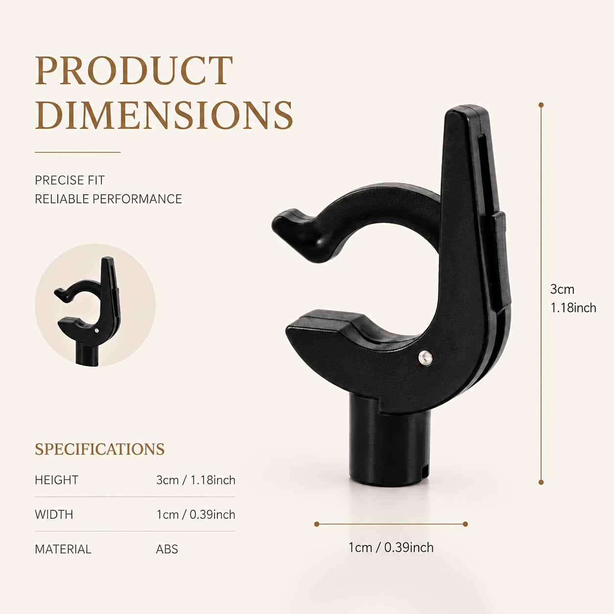 Turntable Tonearm Clamp with 2 mm Insert Hole – Shock‑Proof Stylus Protector and Replacement Stand for Vinyl Record Players